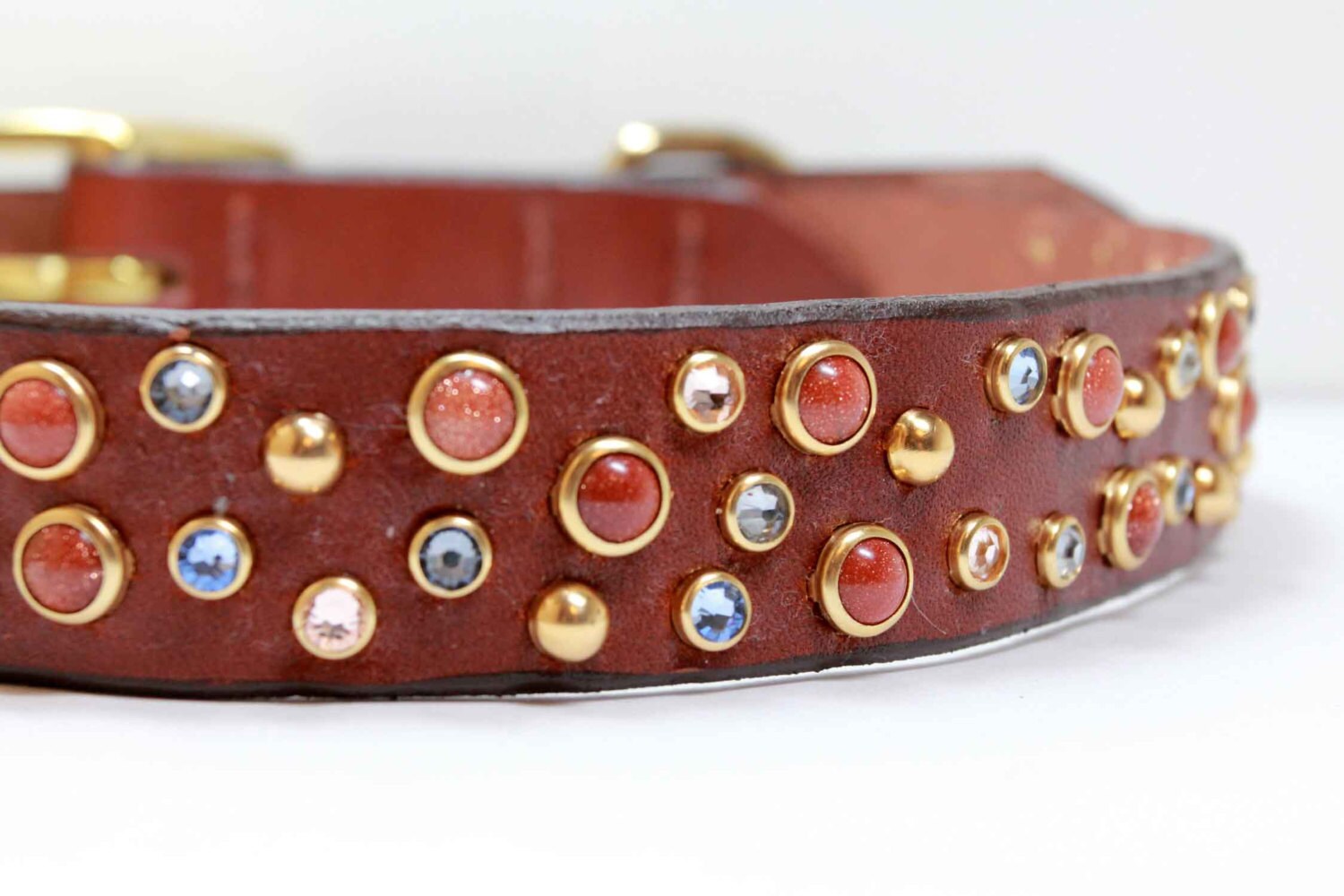Gold Dog Collar / Gemstone Dog Collar / Boho Dog Collar
