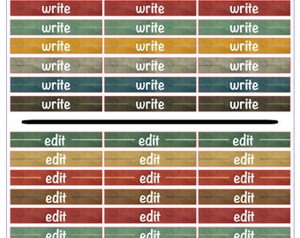Author Planner Stickers - Word Sheet "Writes and Edits"