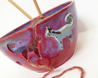 Cat Designed Yarn Bowl - MADE TO ORDER