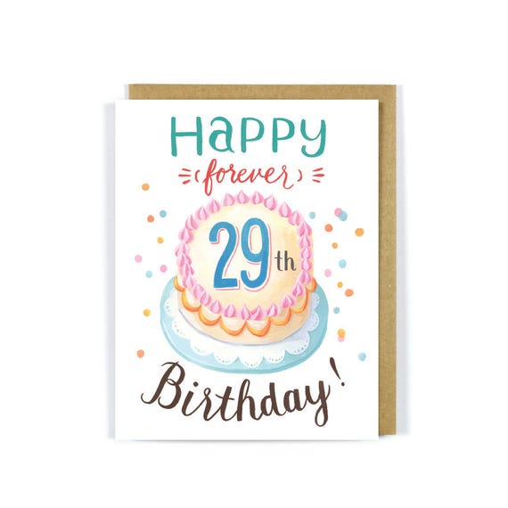 Forever 29 Birthday Greeting Card funny humorous card