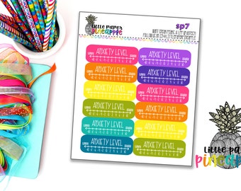 Anxiety Level Tracker Planner Stickers | Repositionable Matte Stickers | SP7