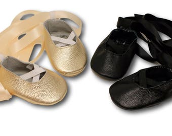 SALE! Baby Ballet Flats // Baby Ballet Slippers // Gold Baby shoes // Black baby shoes // Baby Girl Shoes