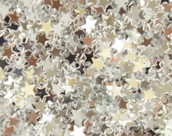 Silver Metallic Star Sequins