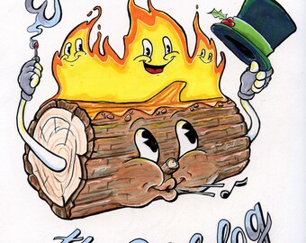 Eustace the Yule Log Art Print