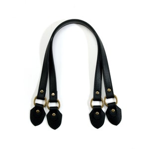 black leather purse straps