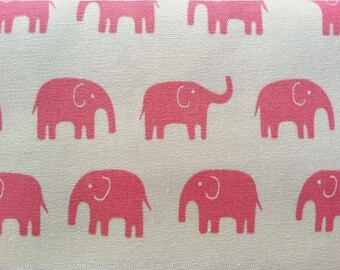 Elephant Fabric in Pink Daiwabo Fabric Tip Top Canvas - 1 Yard