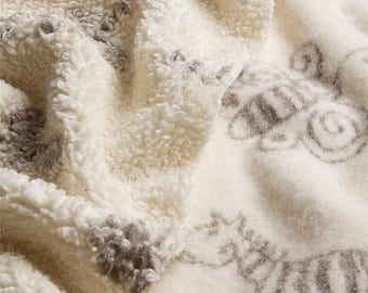 ORGANIC FABRIC - Zoo Plush - cotton and wool fabric