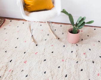 Petit Pois Shag Rug, Moroccan Rug, Berber Rug, Beni Ourain, Wool Rug, Minimalist Rug, Boucherouite Rug, Boho Rug, Nursery Rug, Kids Rug