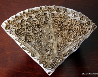 Pottery Stamps, Indian Wood Stamp, Textile Stamp, Wood Blocks, Tjaps, Printing Brass Stamp- Floral Design