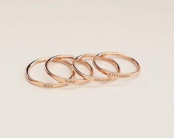Custom Delicate Name Ring • Custom Stacking Rings • Skinny Custom Ring • Bridesmaids Gift • Baby Name Mom Gifts • BRIDESMAIDS GIFT • RM21F31