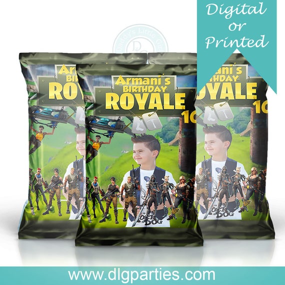 Fortnite Favor Bags chip bags Digital Party bags Favor