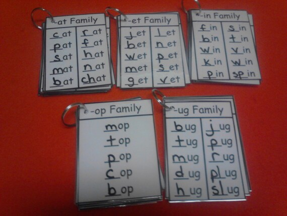 Word Families Word Family Flash Cards Word Family Cards