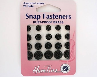Snaps sizes mixed color black - 001835