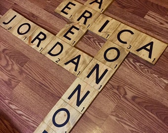 3.5” Large Scrabble Tiles Wall Art - Family Names Scrabble Blocks - Unique Gifts Home Decor - Wall Art Wall Decor