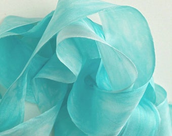 Blue Silk Ribbon - Australia - floristry ribbon - Turquoise Blue