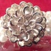 New 6 Silver FLOWER Rhinestone Crystal Knobs Handles XXLarge