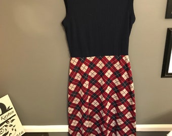 Vintage sleeveless plaid dress