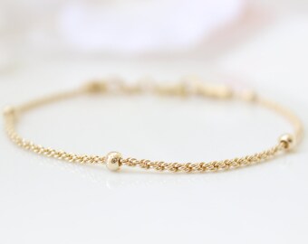 Dainty gold bracelet • Gold chain bracelet • Gifts for her