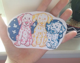 Hand-Cut Dalmatian Puppy Sticker