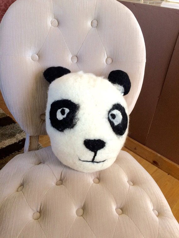 Customized Panda Pillow Felt Throw Pillow Nursery Decor Pillow