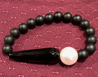 Onyx and Pearl Bracelet
