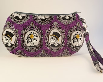 Halloween Wristlet | Halloween Wedding Clutch | Halloween Purse | Skull Purse | Skull Phone Case | Tampon Holder | Day of the Dead