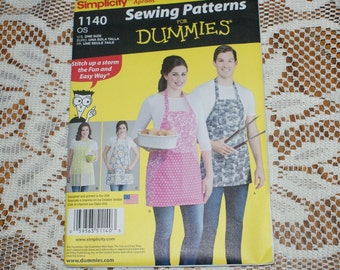 New Simplicity Sewing Pattern for Dummies Apron Pattern 1140 Size A