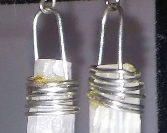 Crystal Earrings Quartz Earrings Healing Earrings Handmade Earrings Wire Wrapped Earrings Statement Earrings Reiki Earrings Boho Earrings
