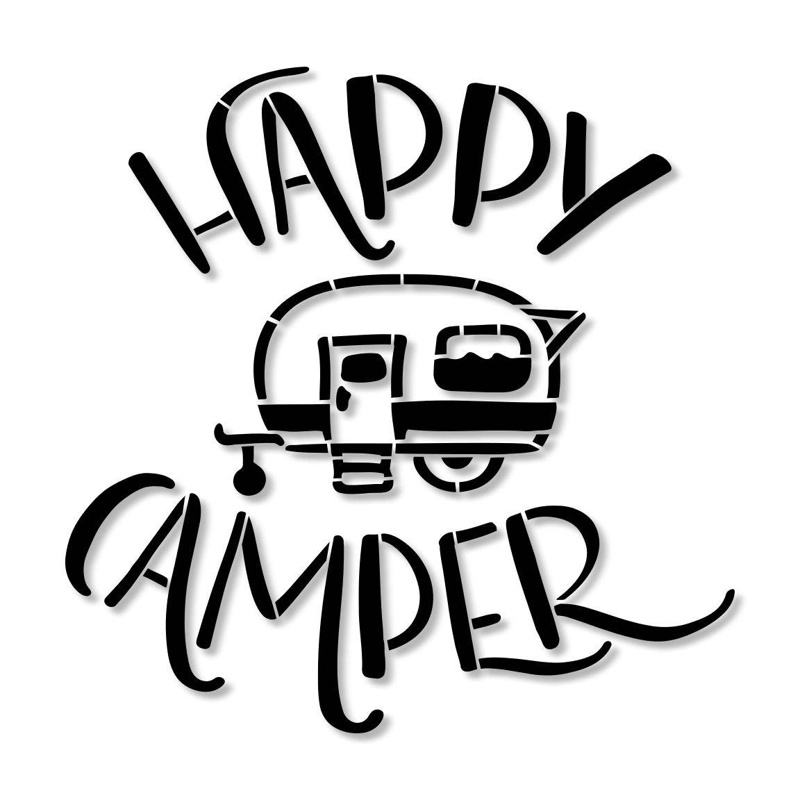 Happy Camper Stencil // wood sign // wall decor // painting