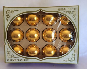 Box of 12 Shiny Brite Christmas Ornaments