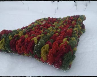 Harvest Cowl, knit cowl, outdoors, scarf