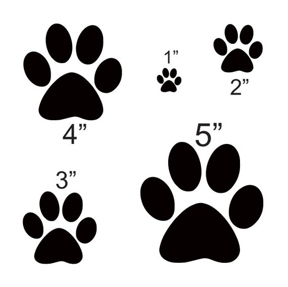 dog paw stencil with 5 total sizes 1 2 3