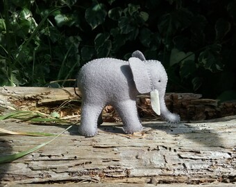 Wool felt grey elephant