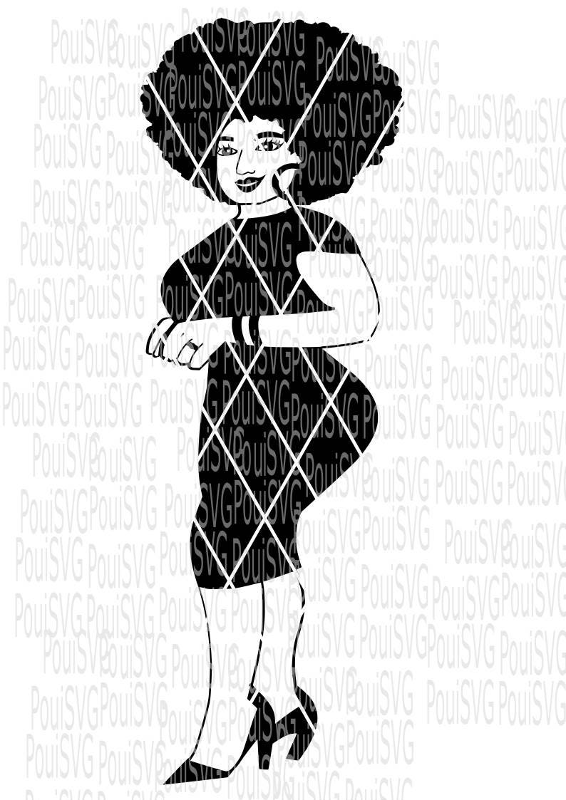 Download Afro Lady svg, Full body svg,Silhouette svg,black girl ...