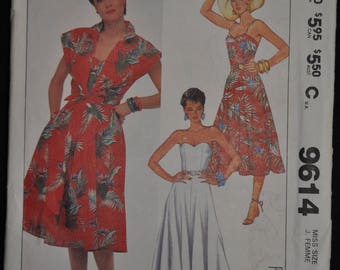 Misses' Sundress, Spaghetti Straps & Cover-Up Pattern - Size 8 - UNCUT - McCall's 9164