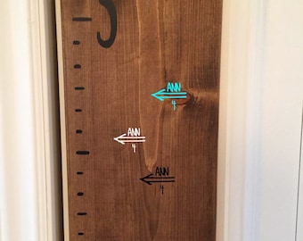 Glossy Permanent Vinyl Growth Chart Ruler Personalized Name or Inital Markers