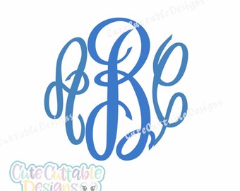 Master Circle Monogram Font SVG Cut file in SVG, Eps and Dxf. Instant downlod vector font for craft cutters like Circut and Silhouette