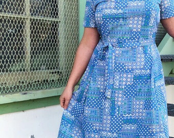 mod madness geometric 60s plus size dress - SZ 14/16/18
