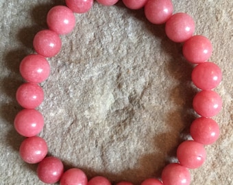 Coral semi precious gemstone 8mm bracelet