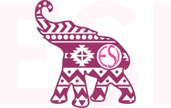 Download Elephant monogram SVG. DXF EPS vinyl cut files for use with