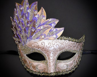 Masquerade Mask, Mardi Gras Mask, Masquerade Ball Mask, Masquerade Mask, Halloween Mask - Coral Pink