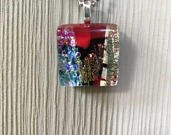Dichroic fused glass pendant