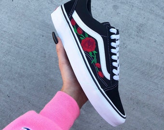vans schuhe mit rosen bestickt vans schuhe mit rosen bestickt