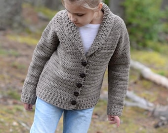 CROCHET PATTERN-The Keldyn Cardigan 1/2, 3/4, 5/6, 7/8, 9/10, 11/13, xsm, sm, med, med/large, large, xlarge, xxlarge, 3xlarge, 4xlarge