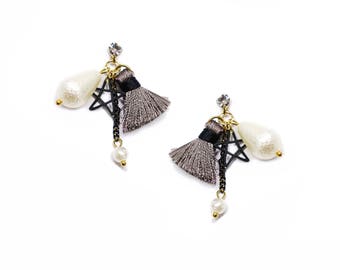 Star and Pearl Tassel Earrings ER01123