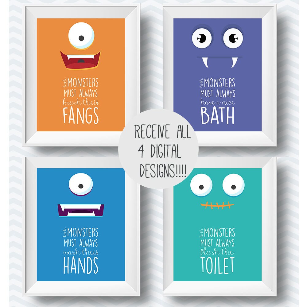 conjunto de reglas de cuarto de baño imprimibles de cuarto de