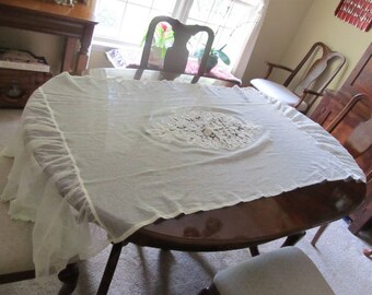 Antique Brussels Net and Battenburg Lace Runner Sale Priced