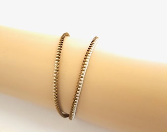 Zipper Bracelet - Pale Blue and Gold Metal Zipper Bracelet