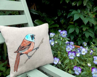 Bearded Reedling Hand Painted Lavender Sachet.
