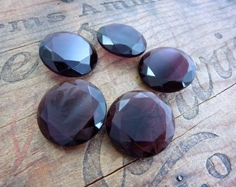 Vintage Rhinestone Faceted Amethyst Large Glass Rhinestone (1)